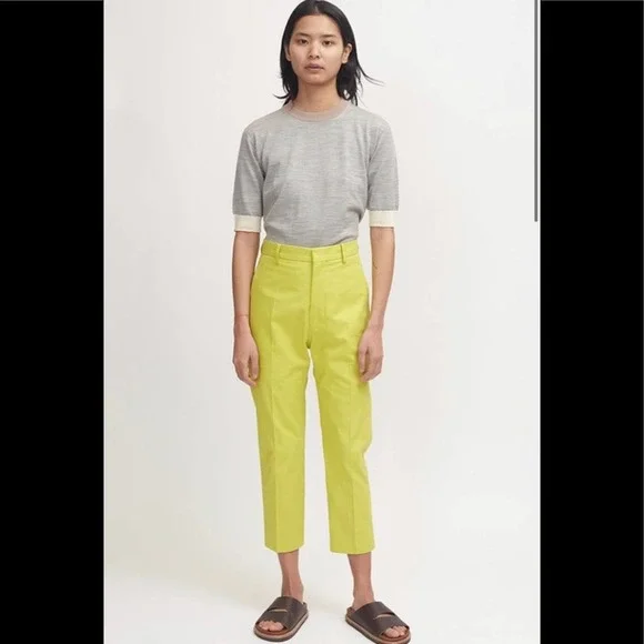 Sofie D'Hoore Piccolo High Waist Straight Cropped Pant Green